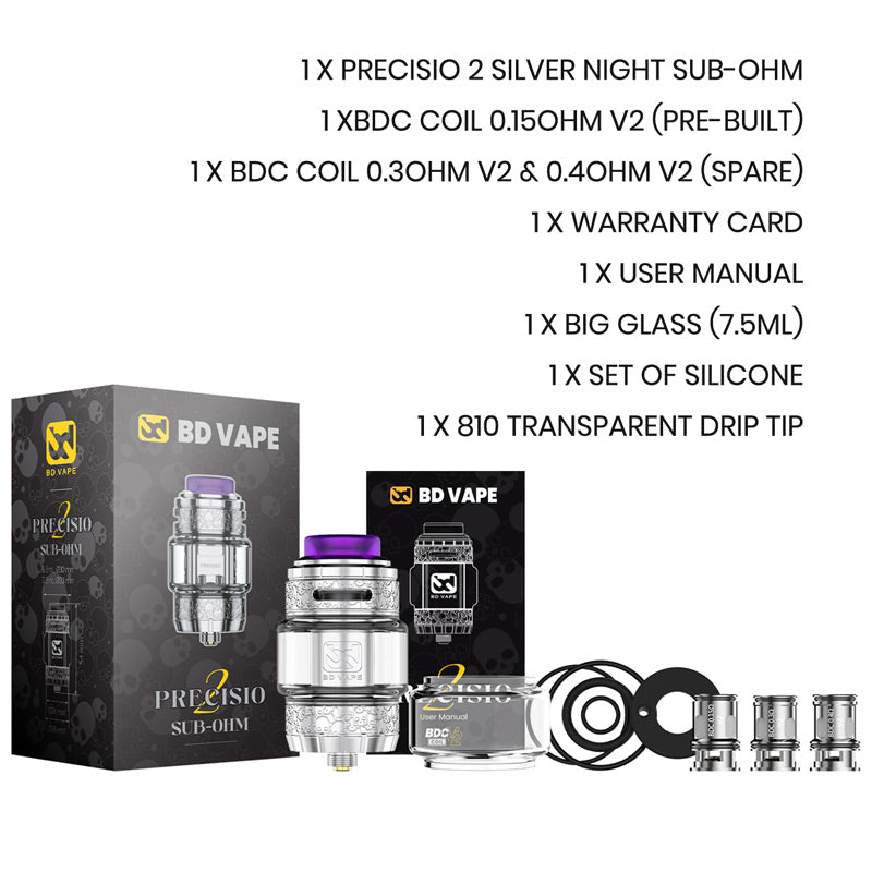 BD Vape Precisio 2 Sub Ohm Atomiseur 5,5 ml/7,5 ml
