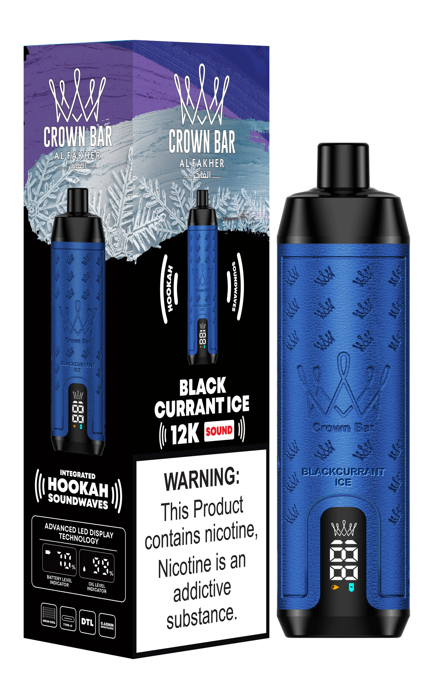 Kit jetable AL Fakher Crown Bar 12000 Bouffées Shisha Hookah