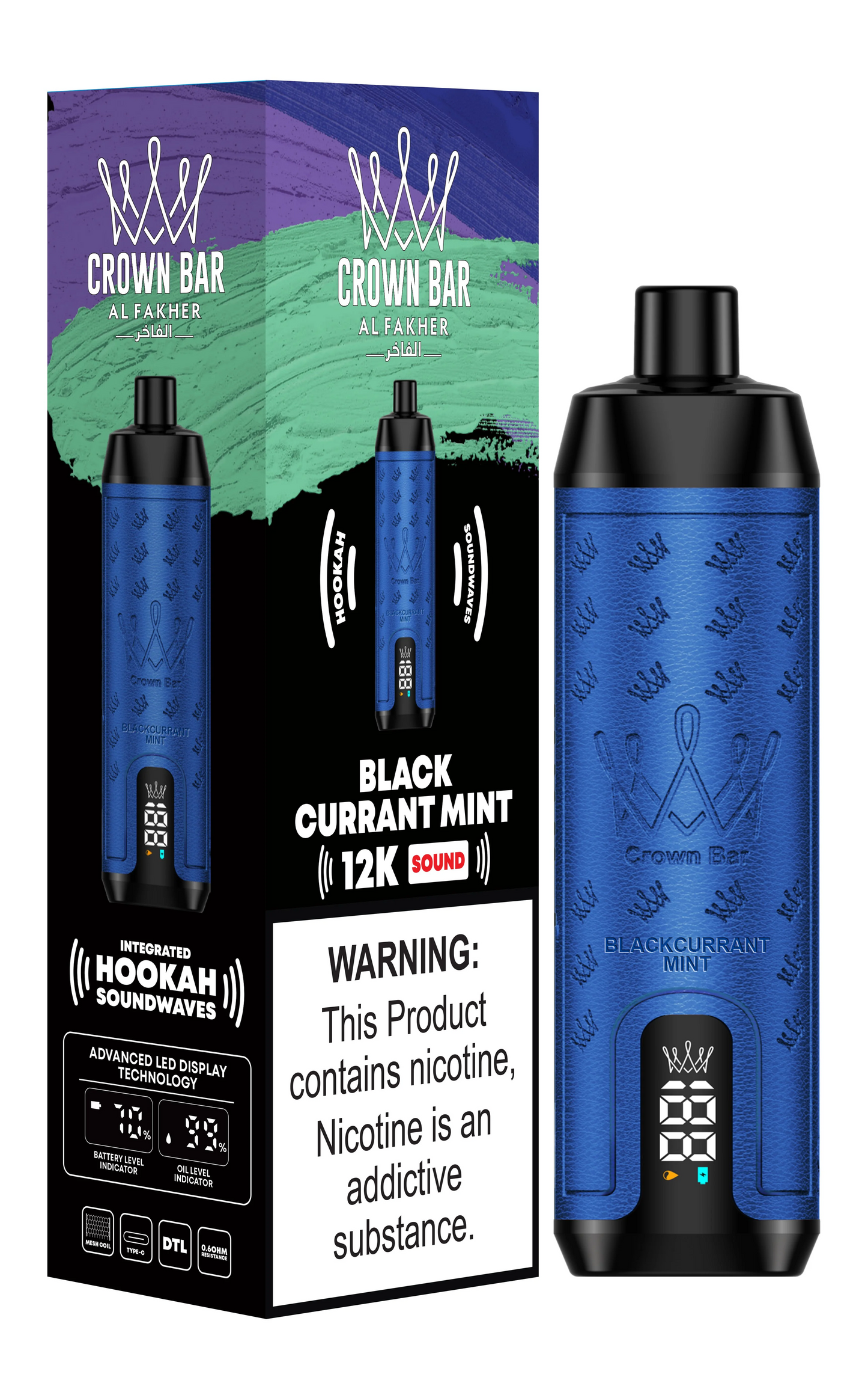 Kit jetable AL Fakher Crown Bar 12000 Bouffées Shisha Hookah