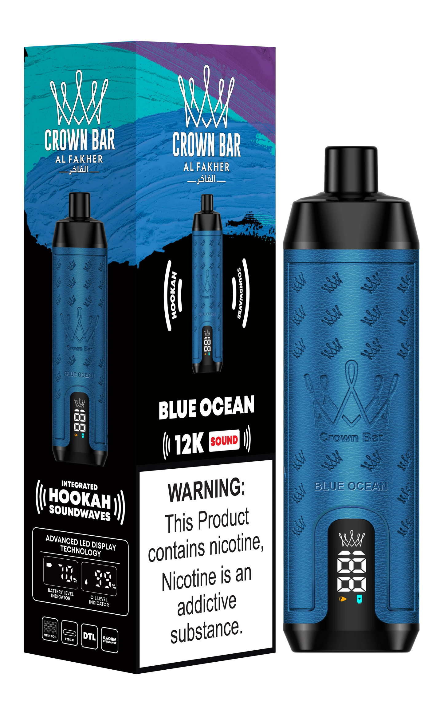 Kit jetable AL Fakher Crown Bar 12000 Bouffées Shisha Hookah
