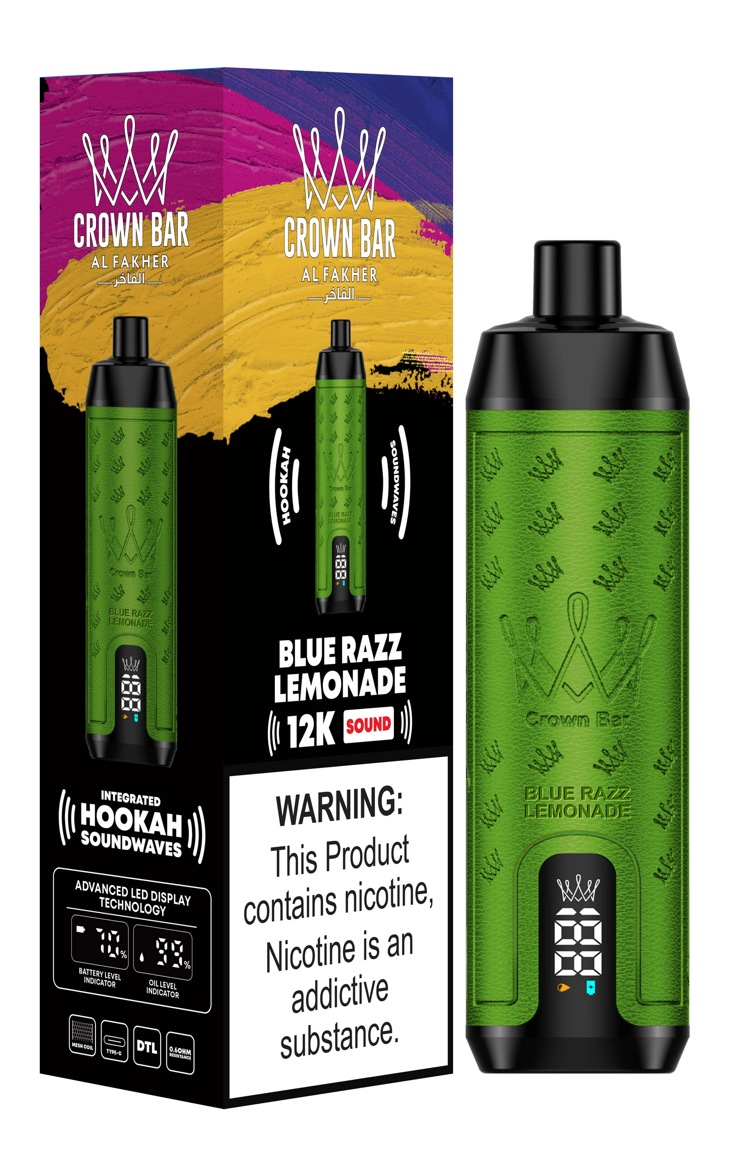 Kit jetable AL Fakher Crown Bar 12000 Bouffées Shisha Hookah