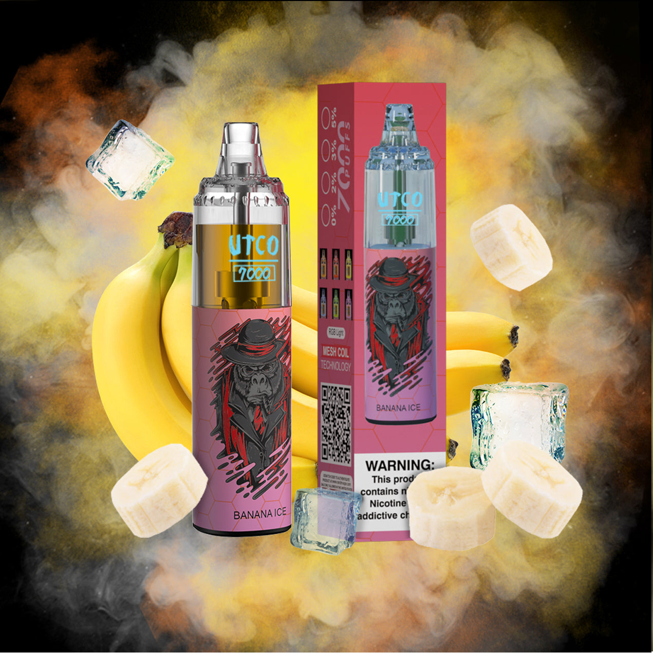 Kit UTCO Gorilla 7000 puff cigarette électronique jetable rechargeable (20mg)