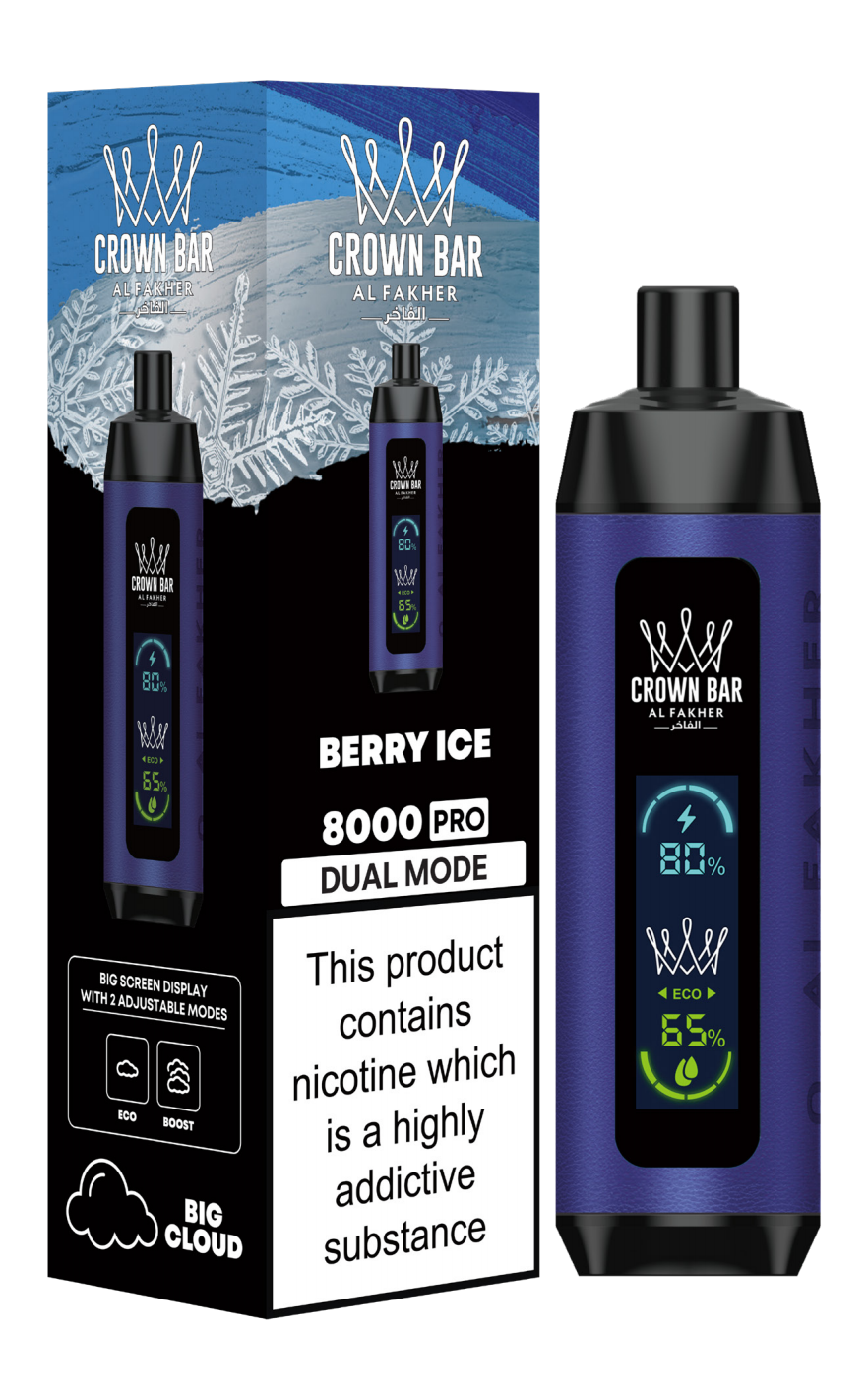 Kit jetable rechargeable Al Fakher Crown Bar 8000 Pro Dual Mode (Big Cloud)