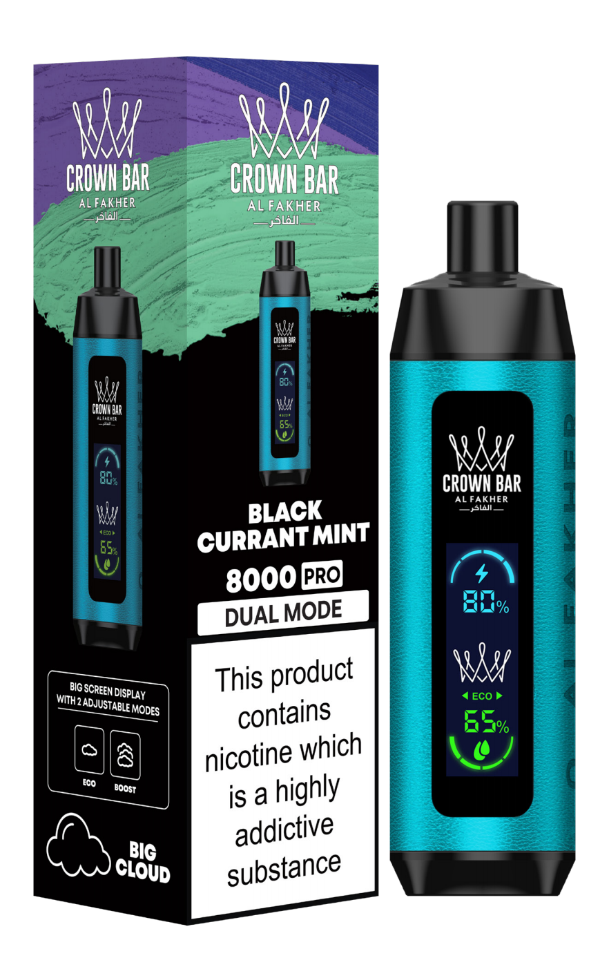 Kit jetable rechargeable Al Fakher Crown Bar 8000 Pro Dual Mode (Big Cloud)