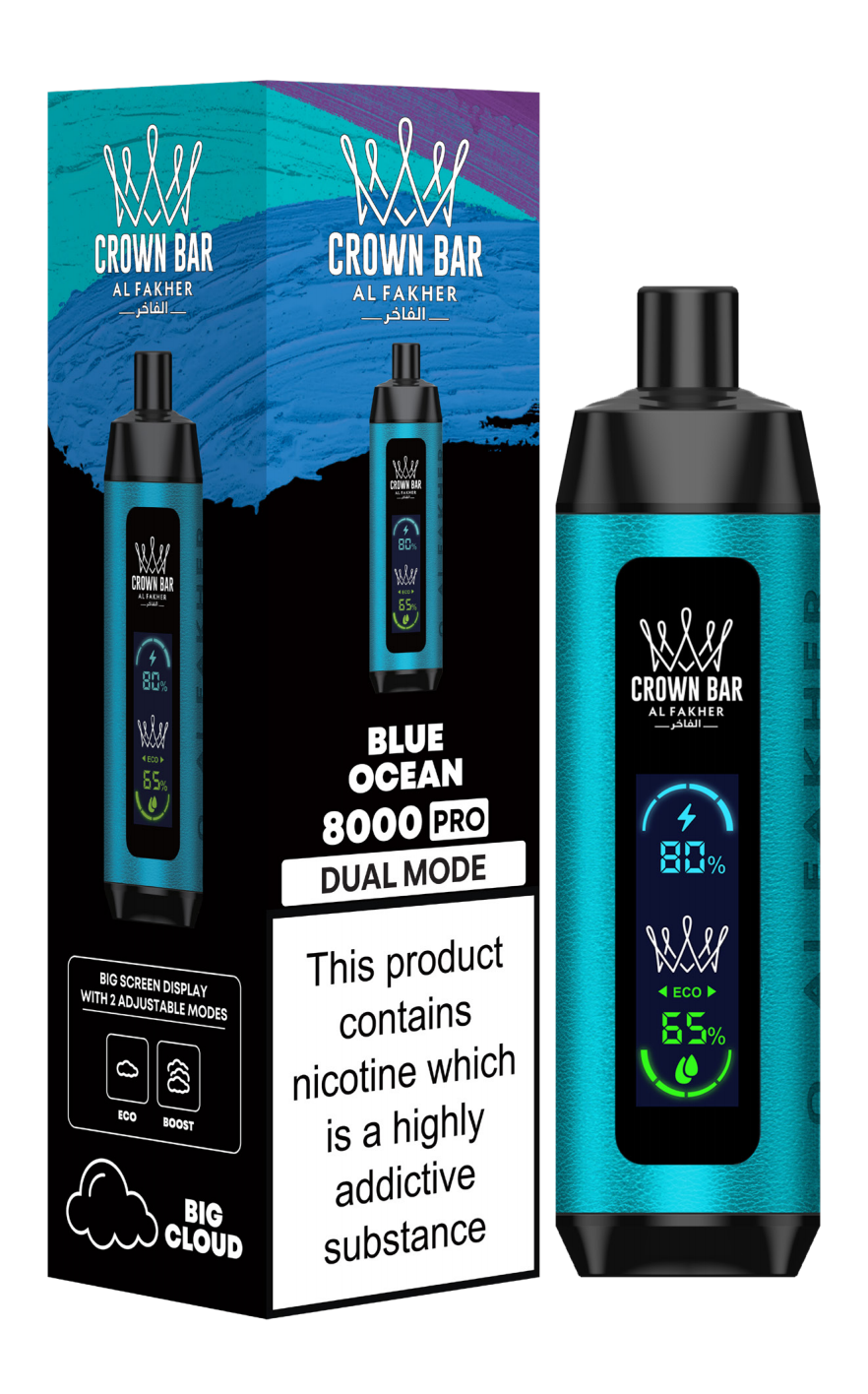 Kit jetable rechargeable Al Fakher Crown Bar 8000 Pro Dual Mode (Big Cloud)