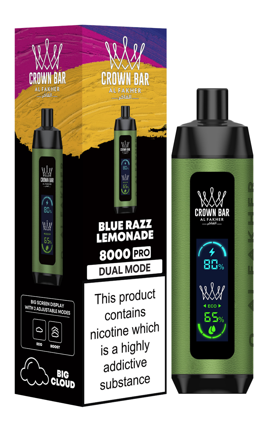 Kit jetable rechargeable Al Fakher Crown Bar 8000 Pro Dual Mode (Big Cloud)
