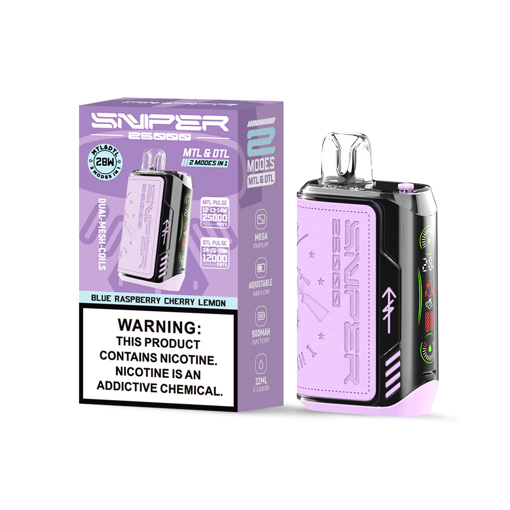 Kit jetable rechargeable Vapmod Sniper 25000 Puffs