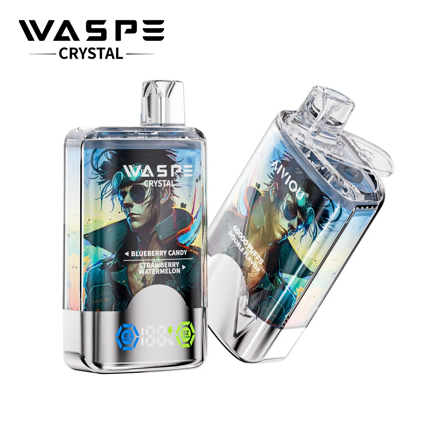Kit jetable WASPE Crystal 40000 Puffs (double saveur)
