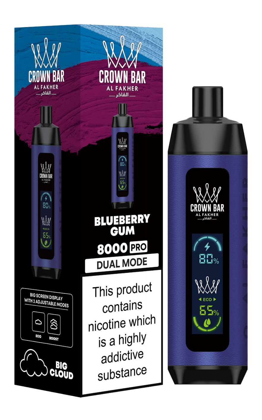Kit jetable rechargeable Al Fakher Crown Bar 8000 Pro Dual Mode (Big Cloud)