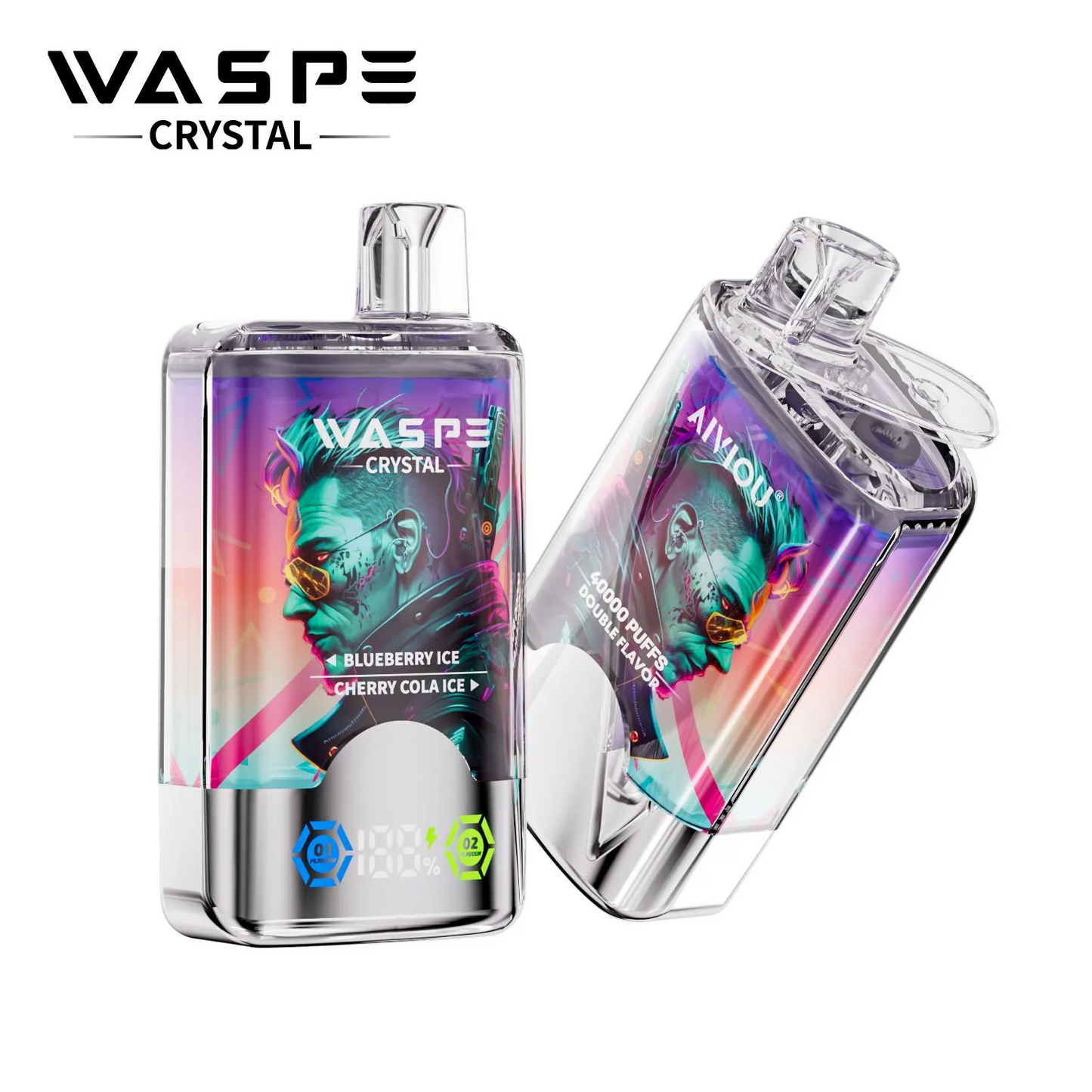 Kit jetable WASPE Crystal 40000 Puffs (double saveur)