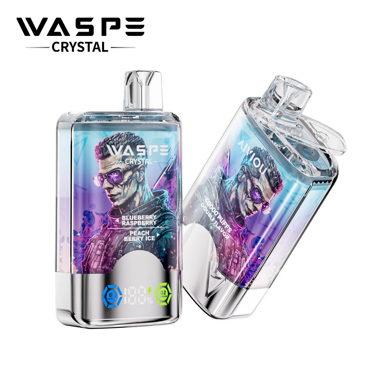 Kit jetable WASPE Crystal 40000 Puffs (double saveur)
