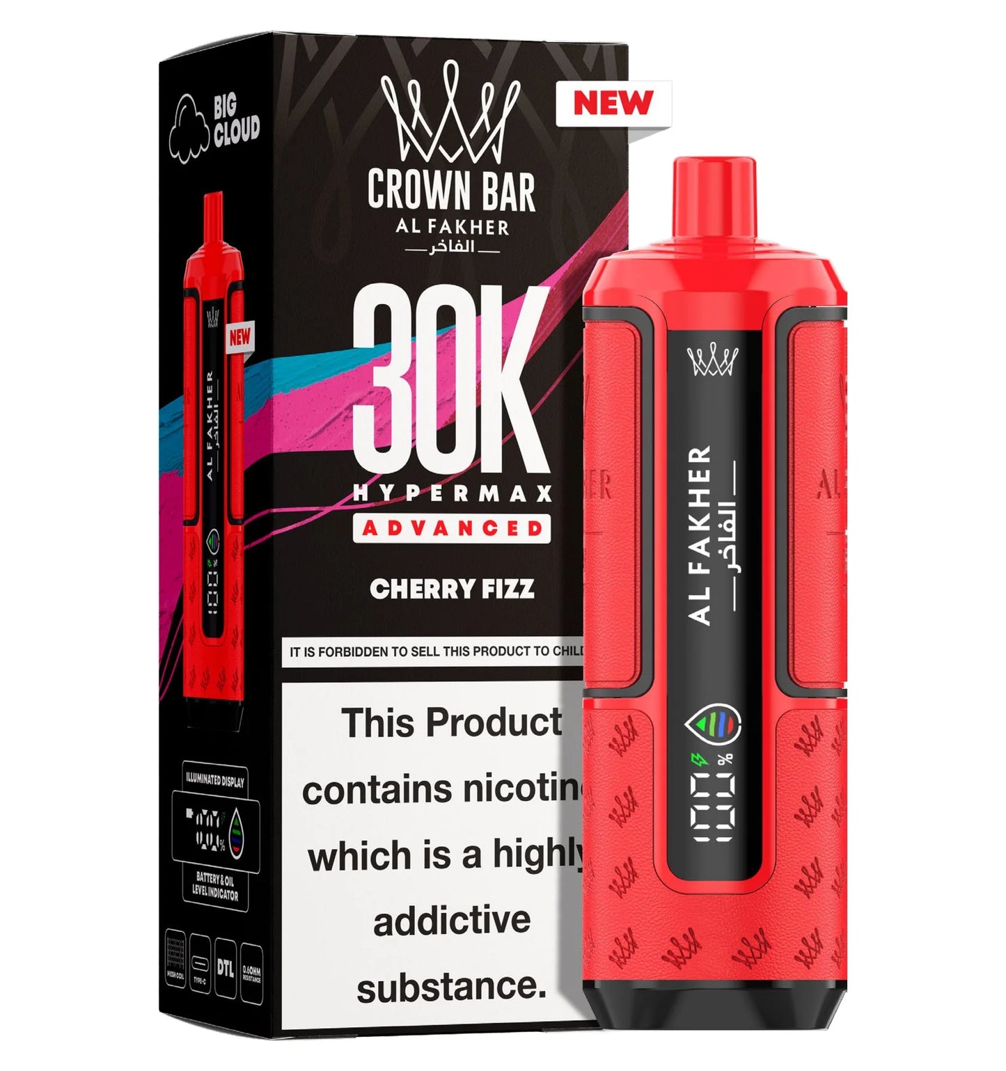 Kit jetable prérempli AL Fakher Crown Bar 30K Hypermax