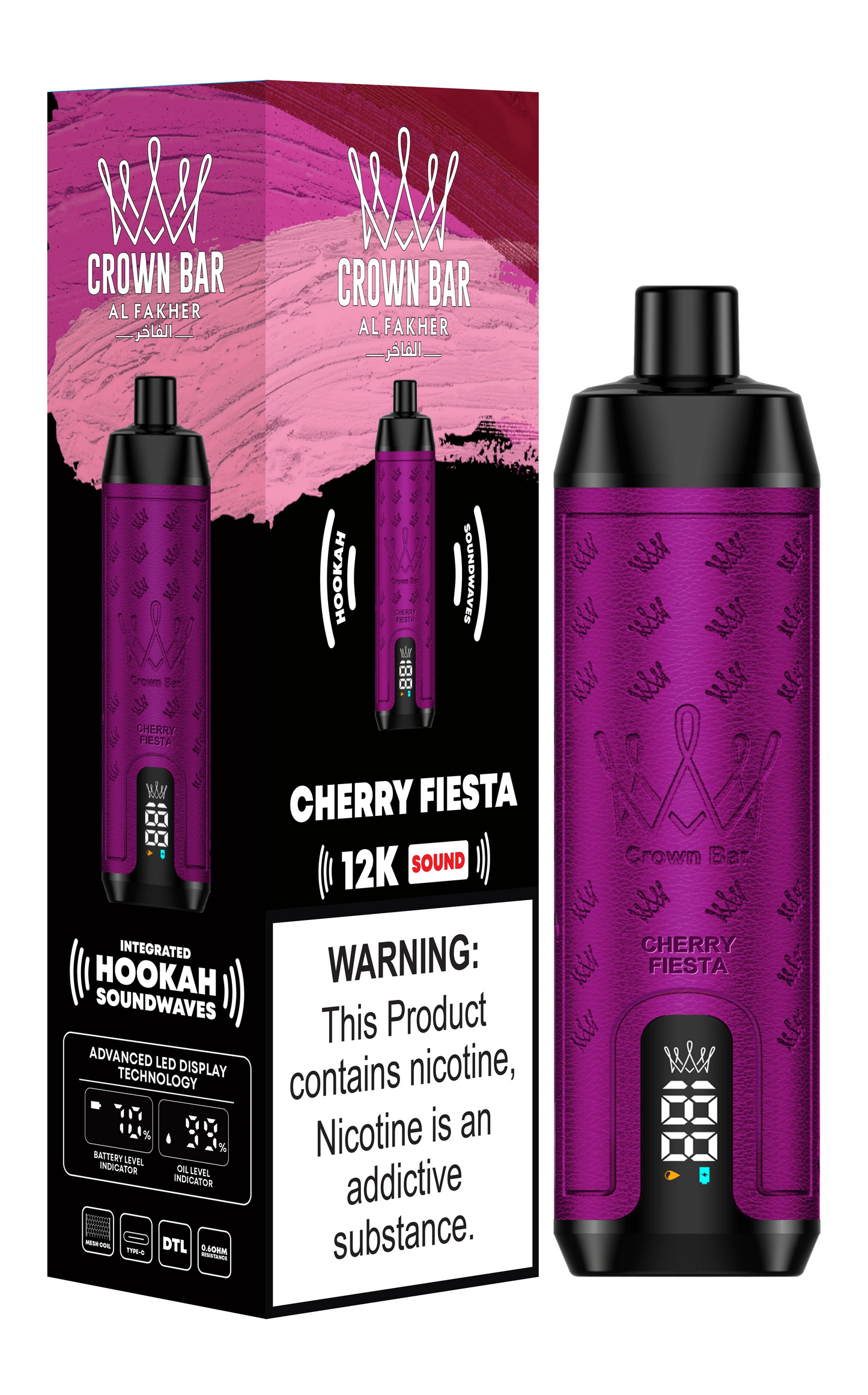 Kit jetable AL Fakher Crown Bar 12000 Bouffées Shisha Hookah