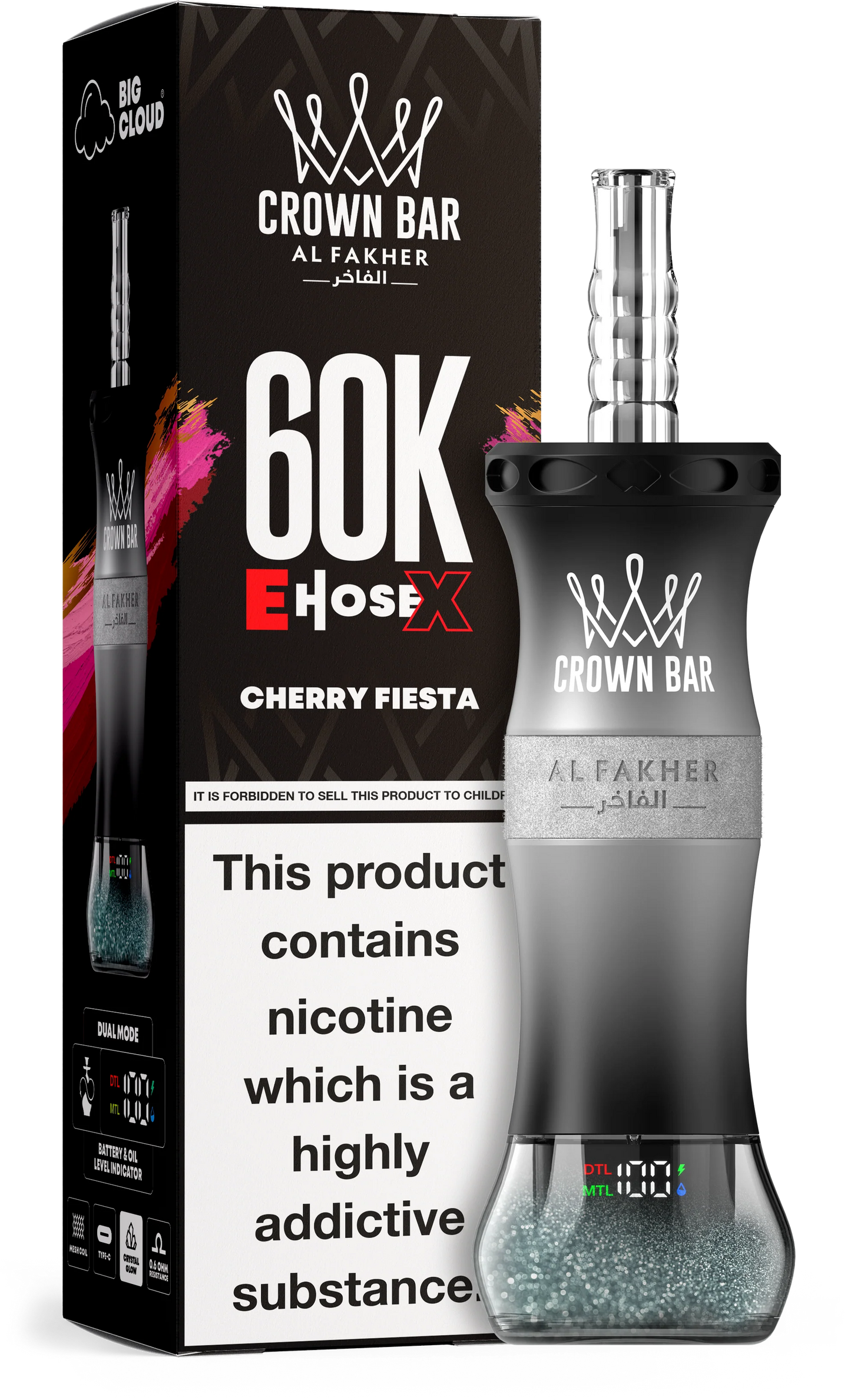 Kit jetable AL Fakher Crown Bar 60K 60000 Puffs E-Hose X