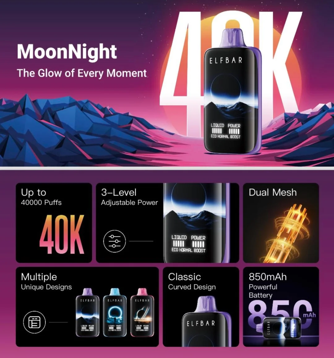 Kit jetable ELF BAR Moon Night 40000 40K Puffs