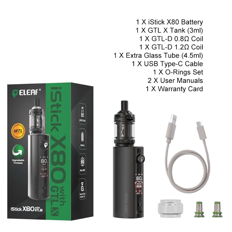 Kit Eleaf iStick X80 avec atomiseur GTL X 3ml