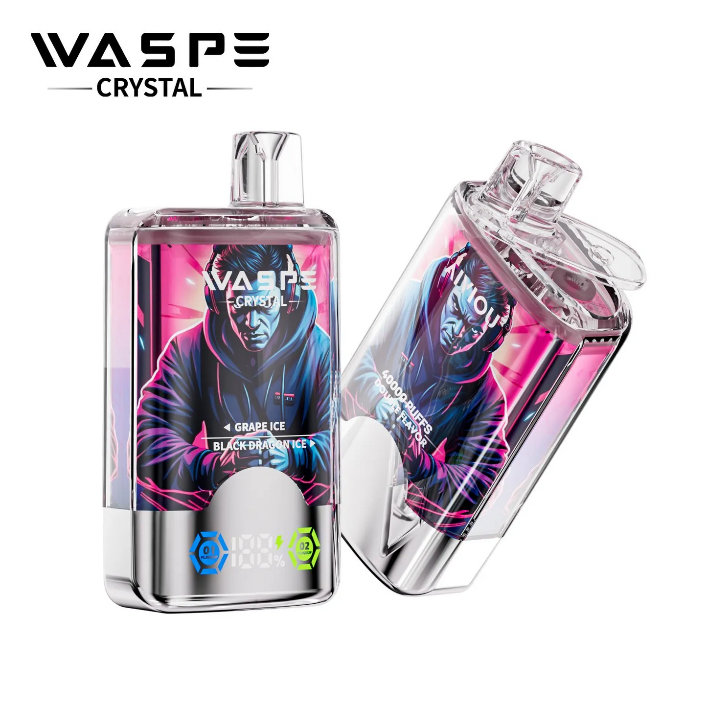 Kit jetable WASPE Crystal 40000 Puffs (double saveur)