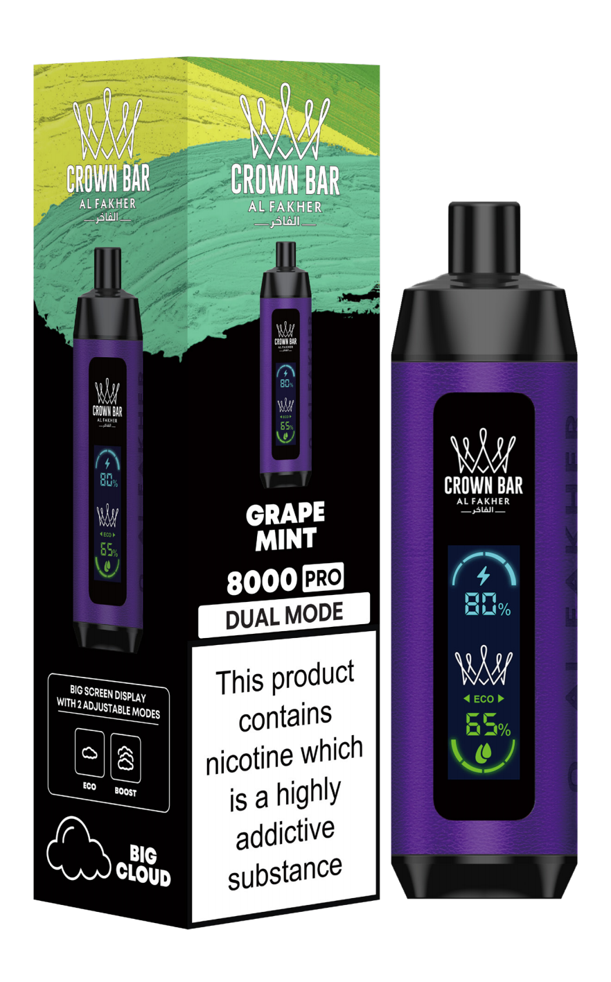 Kit jetable rechargeable Al Fakher Crown Bar 8000 Pro Dual Mode (Big Cloud)