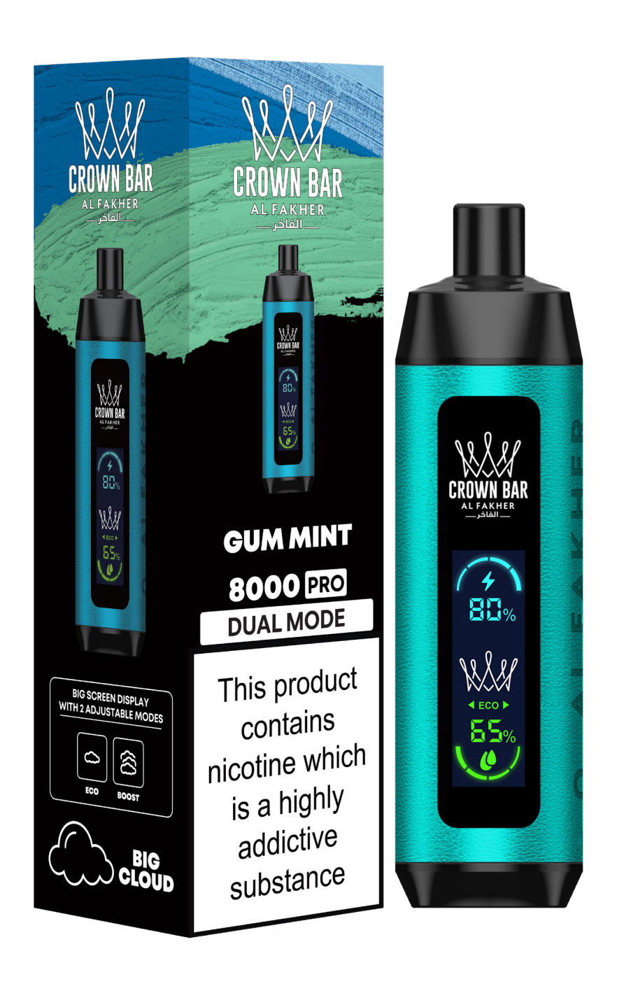Kit jetable rechargeable Al Fakher Crown Bar 8000 Pro Dual Mode (Big Cloud)