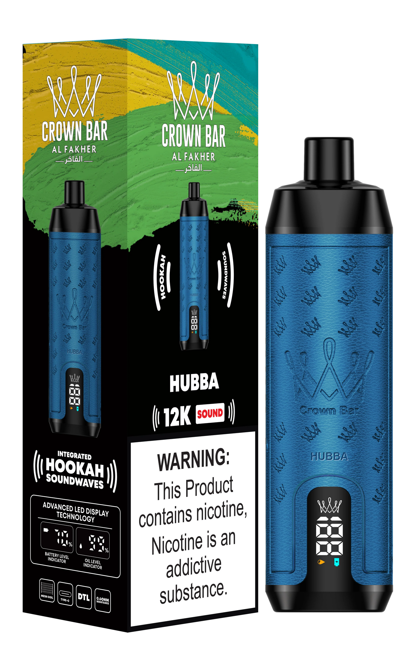 Kit jetable AL Fakher Crown Bar 12000 Bouffées Shisha Hookah