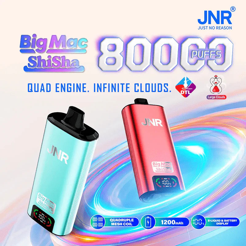 Kit jetable JNR BIG MAC Shisha 80K 80000 Puffs