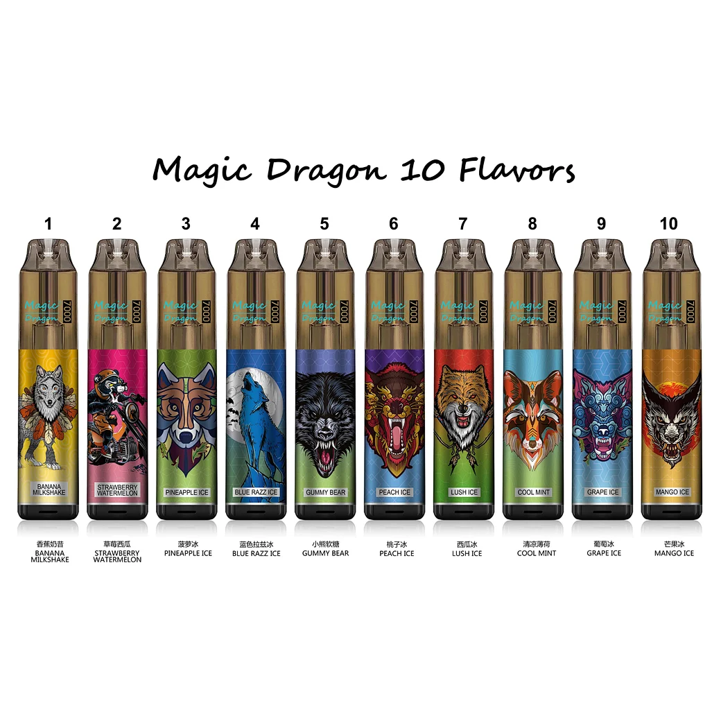Kit jetable rechargeable Komodo Magic Dragon 7000 bouffées 16ml (10 pièces/paquet)