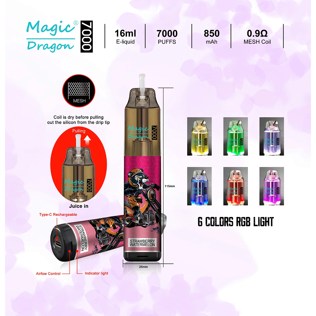 Kit jetable rechargeable Komodo Magic Dragon 7000 bouffées 16ml (10 pièces/paquet)