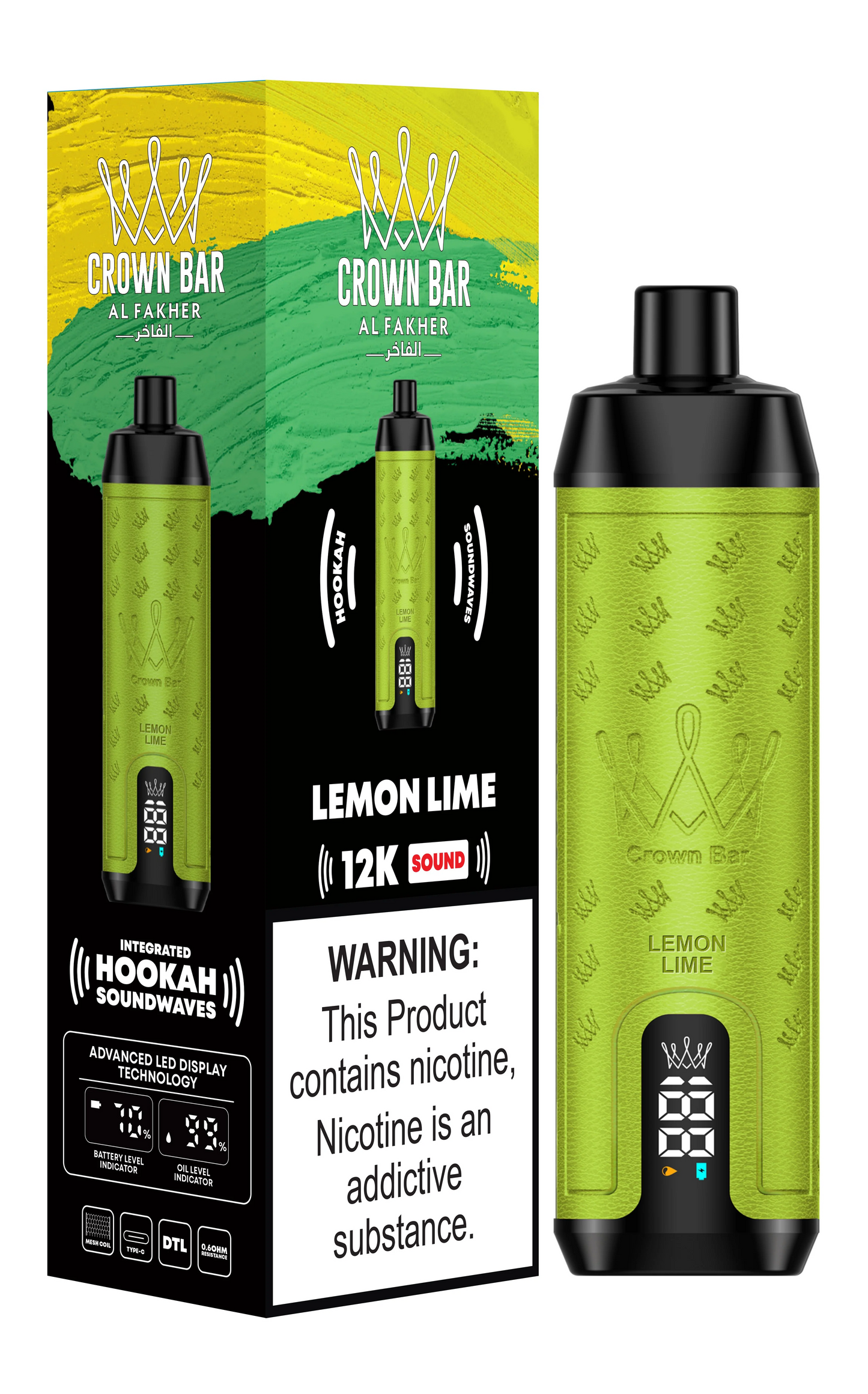 Kit jetable AL Fakher Crown Bar 12000 Bouffées Shisha Hookah