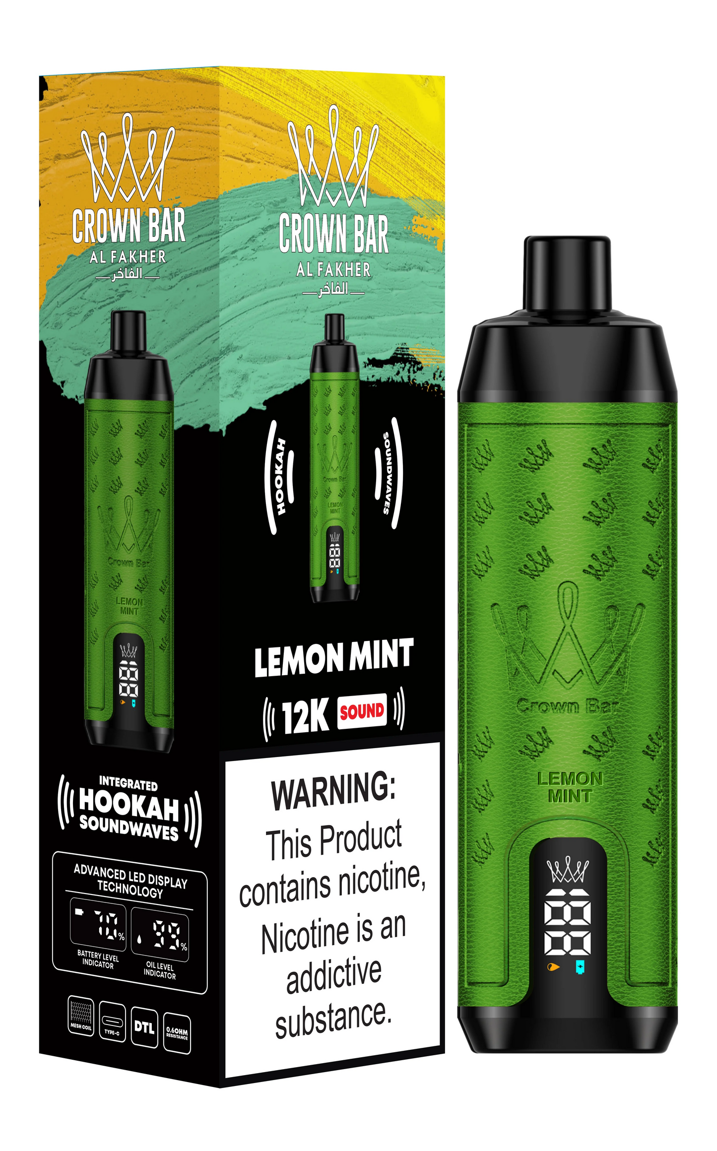 Kit jetable AL Fakher Crown Bar 12000 Bouffées Shisha Hookah