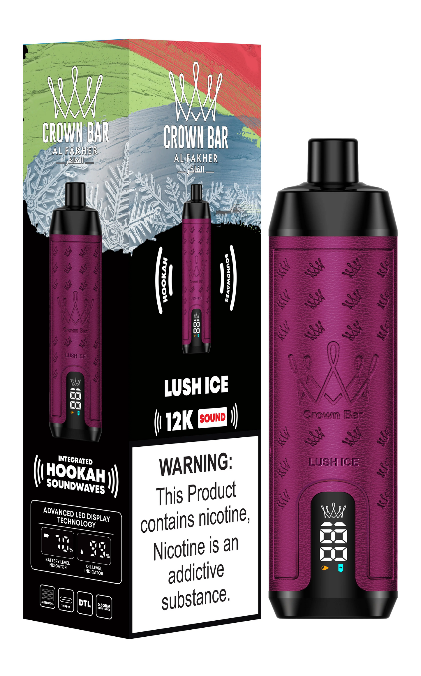 Kit jetable AL Fakher Crown Bar 12000 Bouffées Shisha Hookah