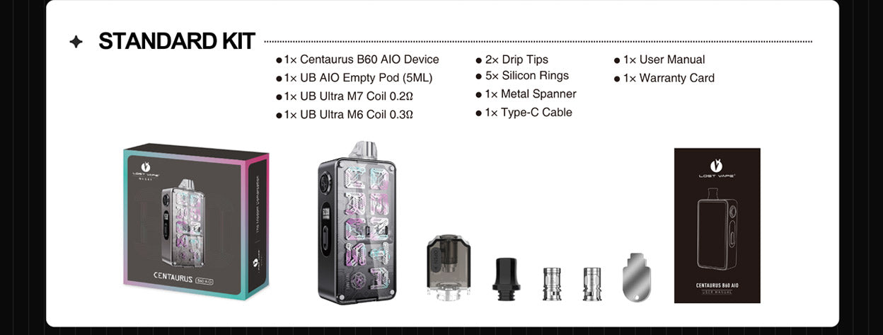 Kit Lost Vape Centaurus B60 AIO Pod 1600mAh
