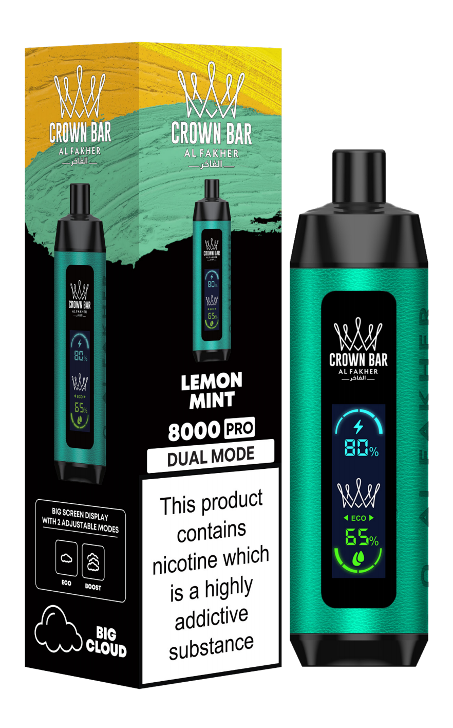 Kit jetable rechargeable Al Fakher Crown Bar 8000 Pro Dual Mode (Big Cloud)