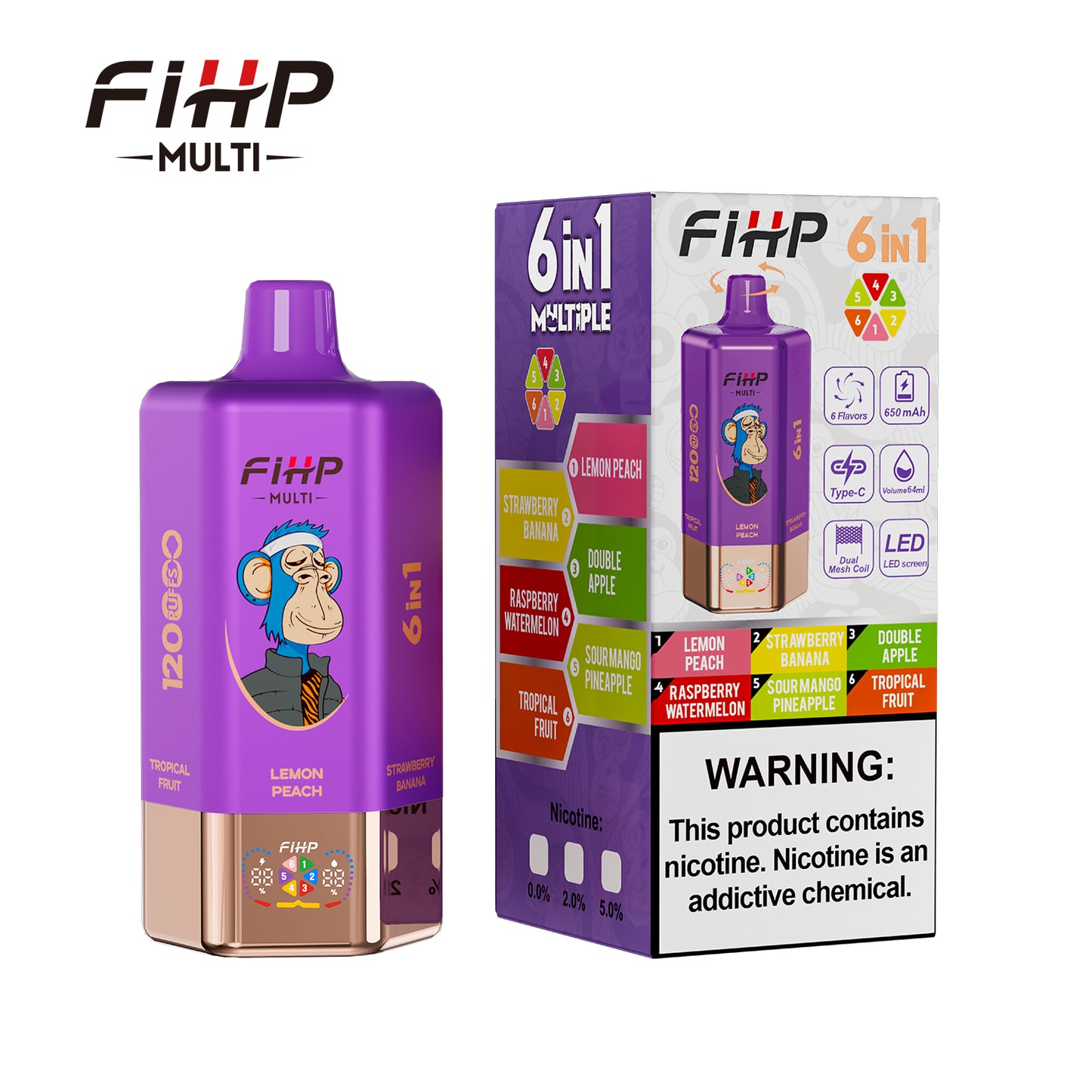 Kit jetable rechargeable FIHP Multi 120000 120K Puffs 6 in 1