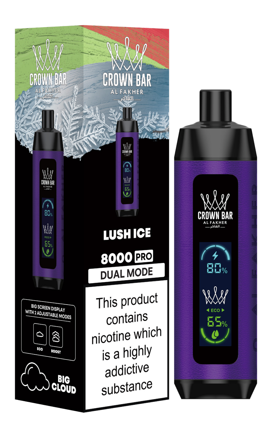 Kit jetable rechargeable Al Fakher Crown Bar 8000 Pro Dual Mode (Big Cloud)