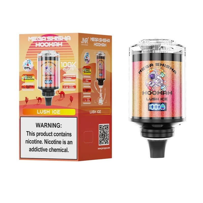 Kit jetable rechargeable JNR Mega Shisha Hookah 100K 60ml