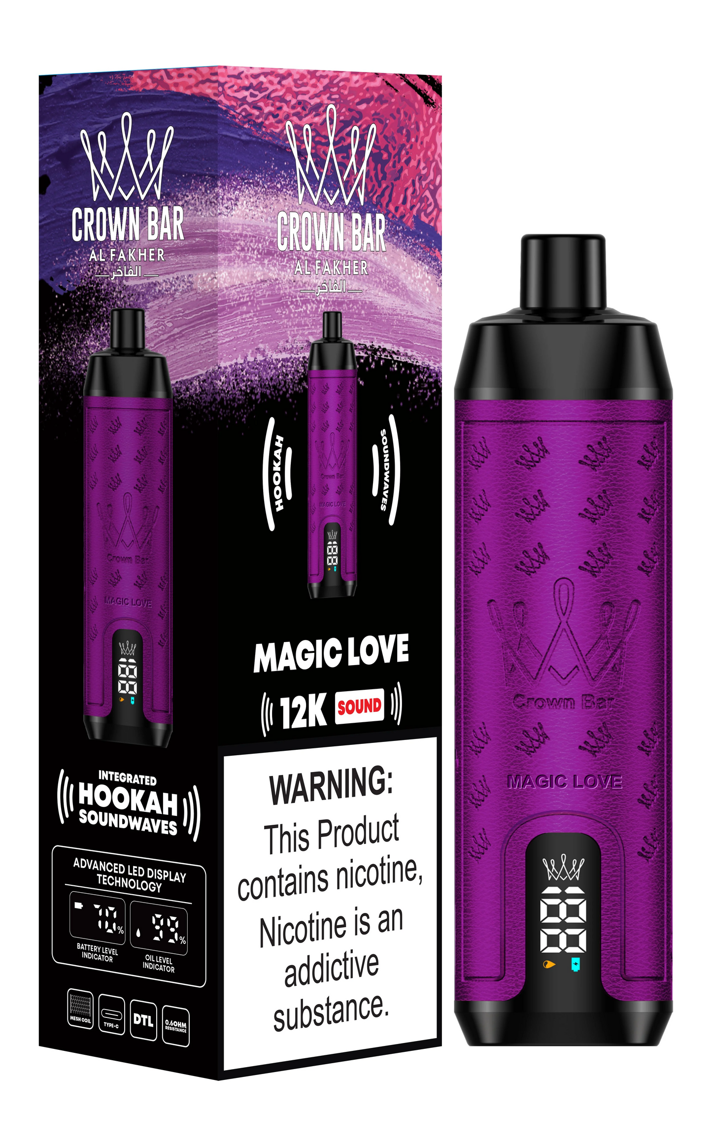 Kit jetable AL Fakher Crown Bar 12000 Bouffées Shisha Hookah