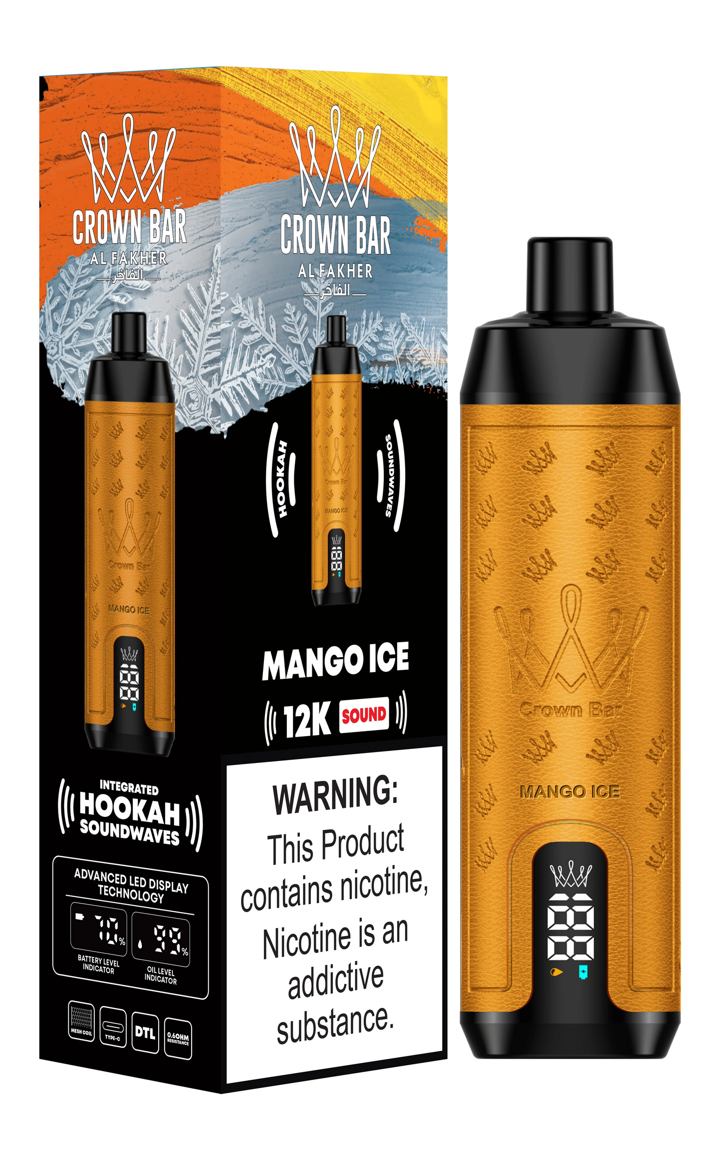 Kit jetable AL Fakher Crown Bar 12000 Bouffées Shisha Hookah