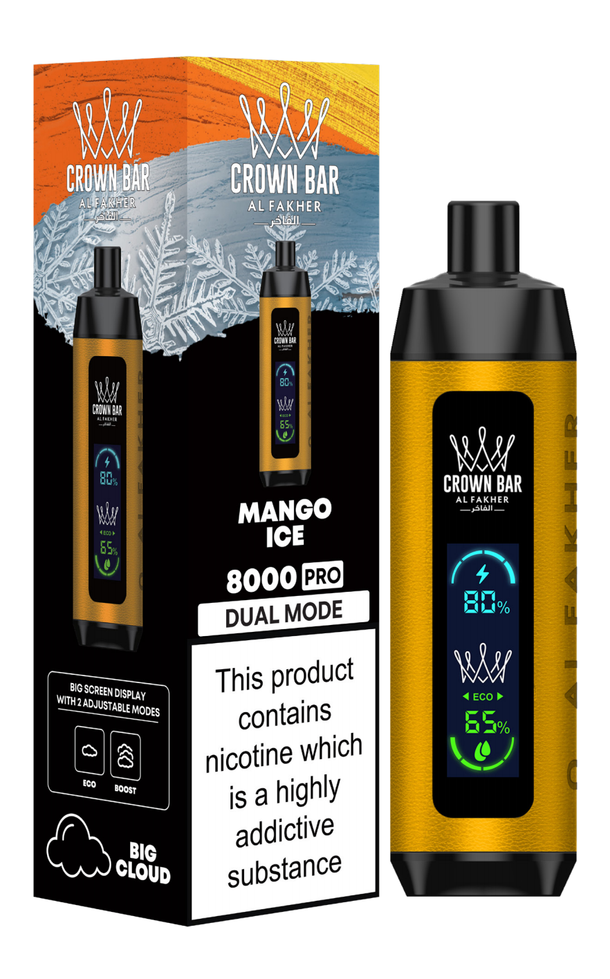 Kit jetable rechargeable Al Fakher Crown Bar 8000 Pro Dual Mode (Big Cloud)