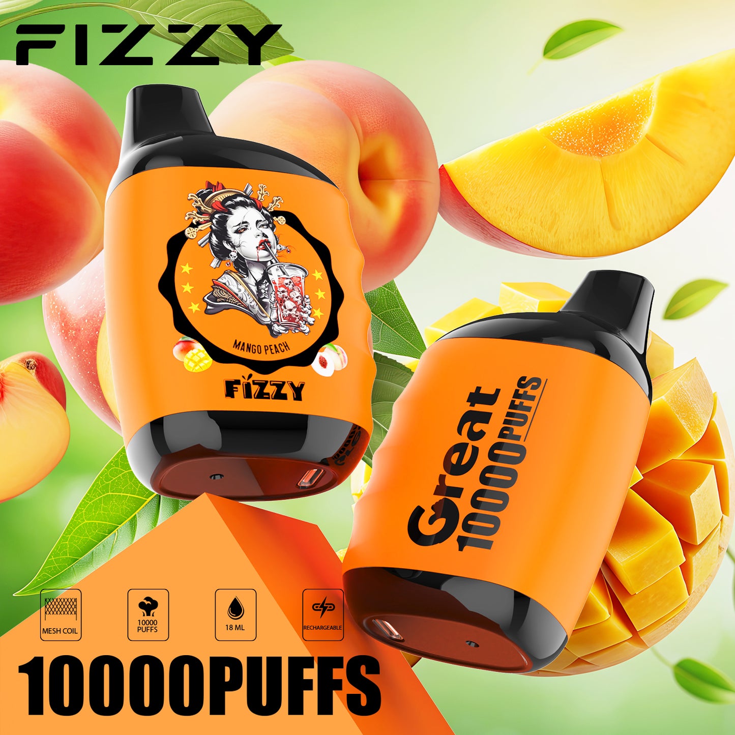 Kit jetable rechargeable Fizzy GREAT 10000 Puffs