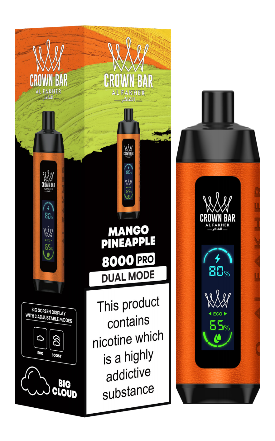 Kit jetable rechargeable Al Fakher Crown Bar 8000 Pro Dual Mode (Big Cloud)