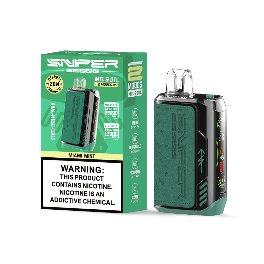 Kit jetable rechargeable Vapmod Sniper 25000 Puffs