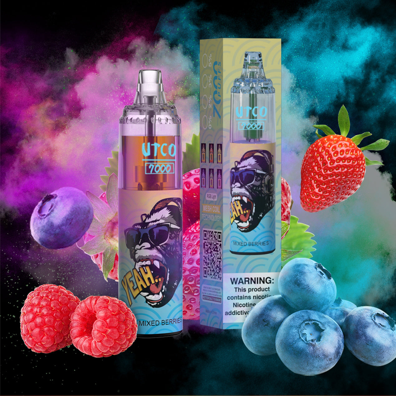 Kit UTCO Gorilla 7000 puff cigarette électronique jetable rechargeable (20mg)
