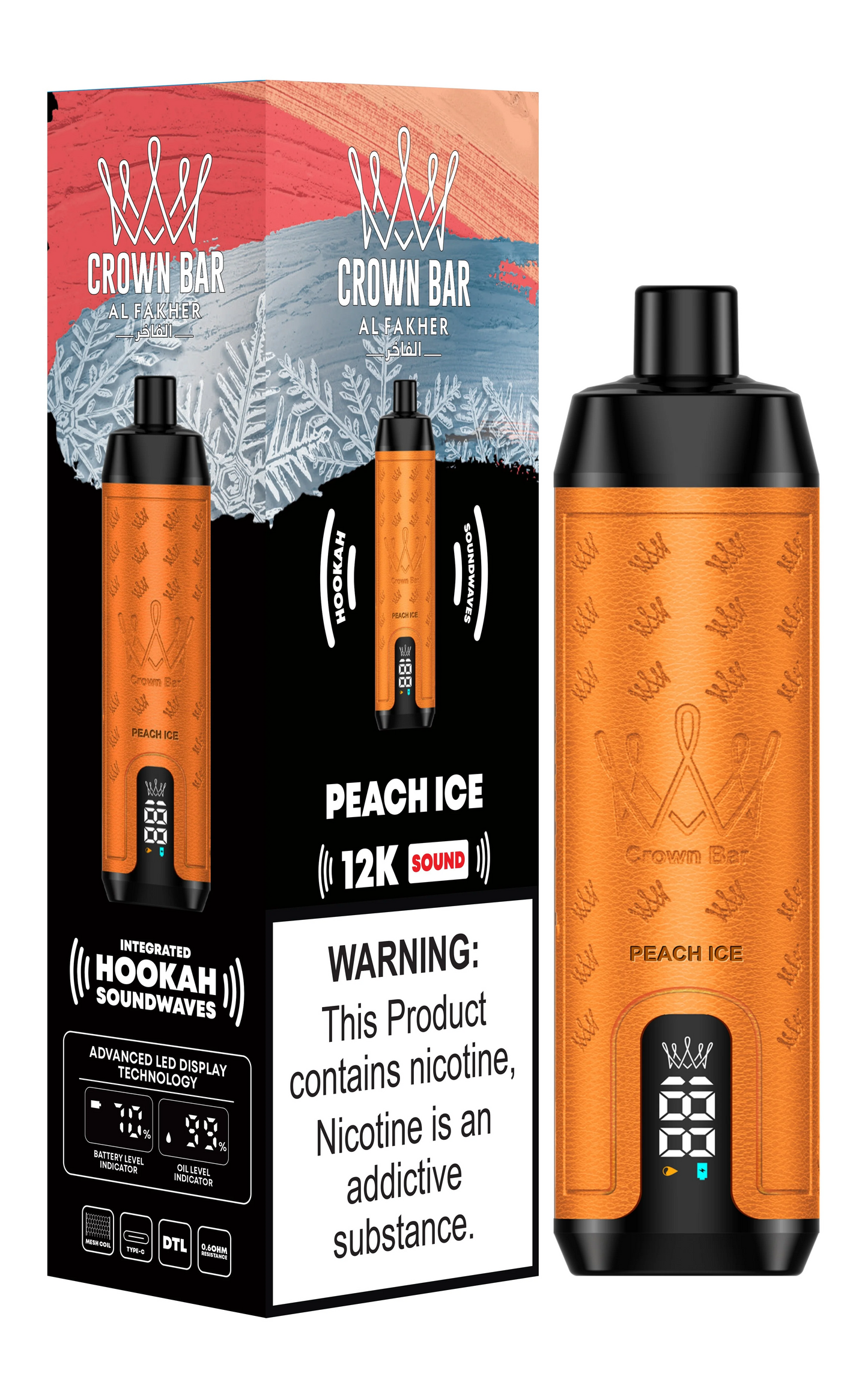Kit jetable AL Fakher Crown Bar 12000 Bouffées Shisha Hookah