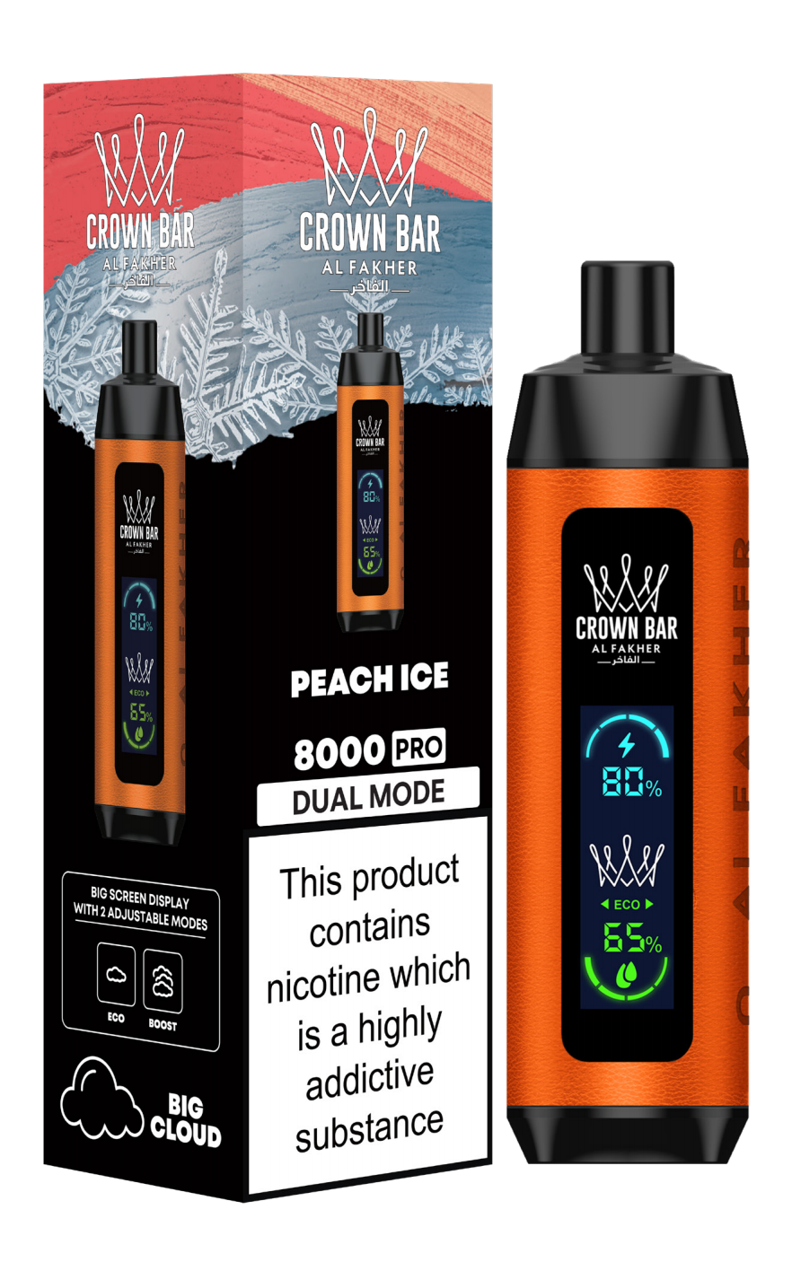 Kit jetable rechargeable Al Fakher Crown Bar 8000 Pro Dual Mode (Big Cloud)