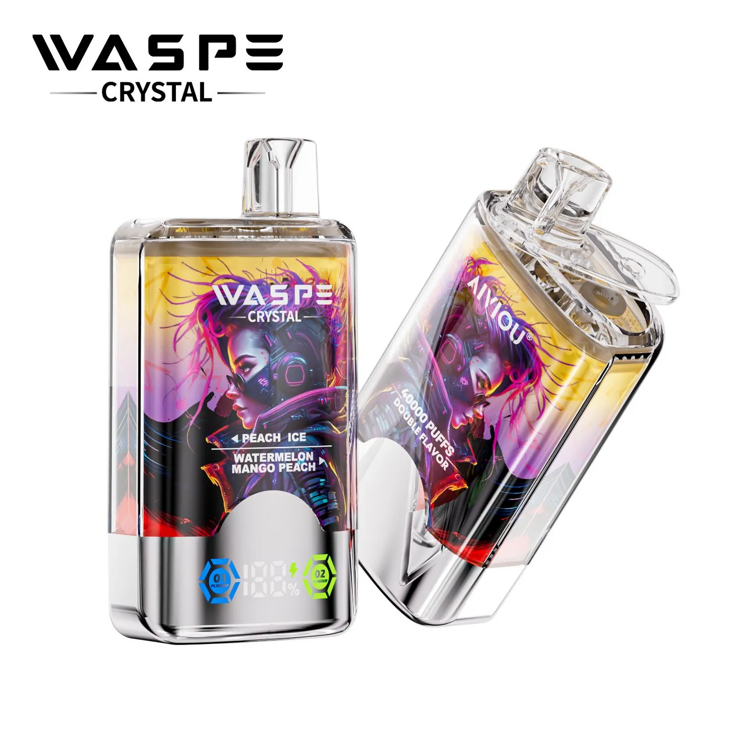 Kit jetable WASPE Crystal 40000 Puffs (double saveur)