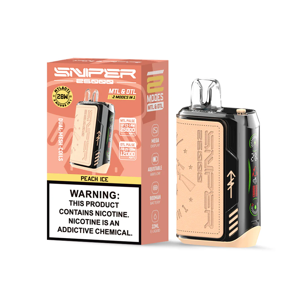 Kit jetable rechargeable Vapmod Sniper 25000 Puffs