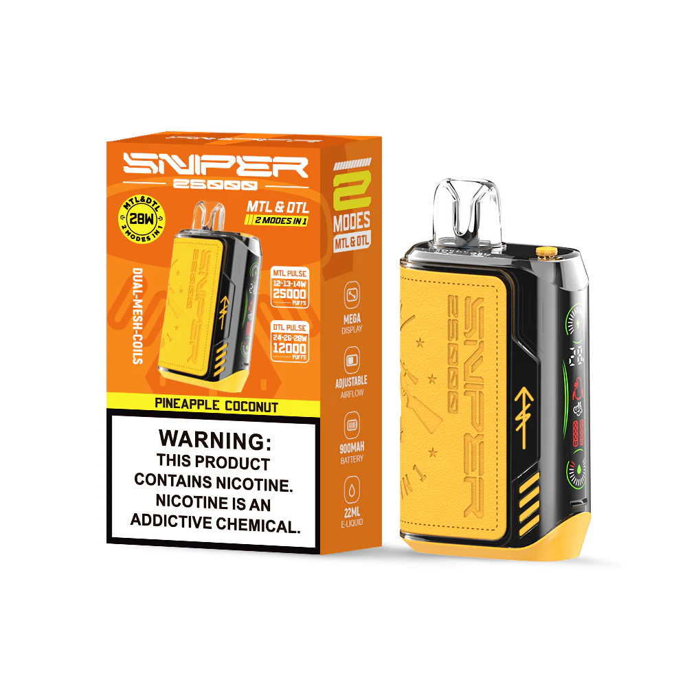 Kit jetable rechargeable Vapmod Sniper 25000 Puffs