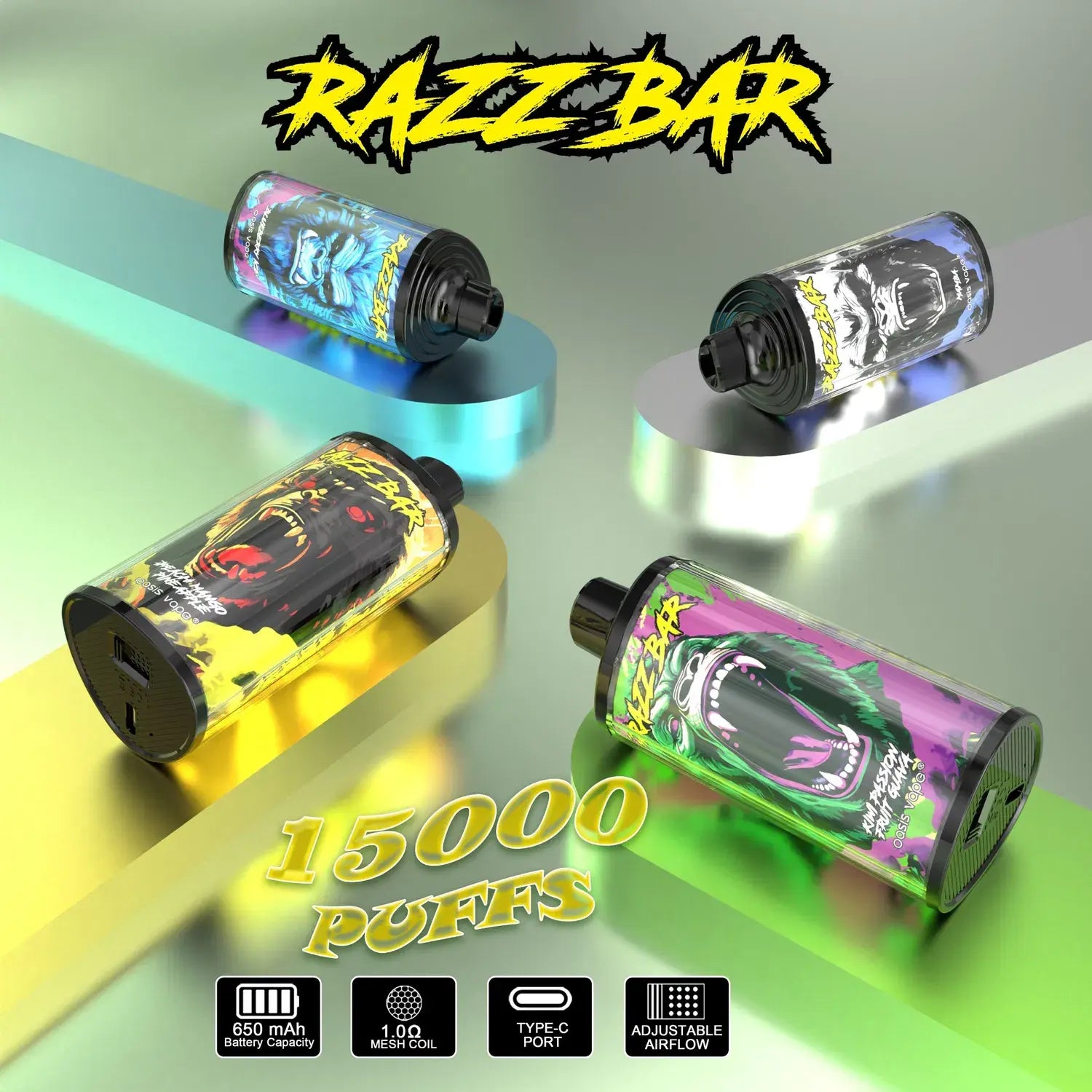 Kit jetable Razz Bar 15K 15000 Puffs Pas Cher | fr.vapormo.com  frvapormo