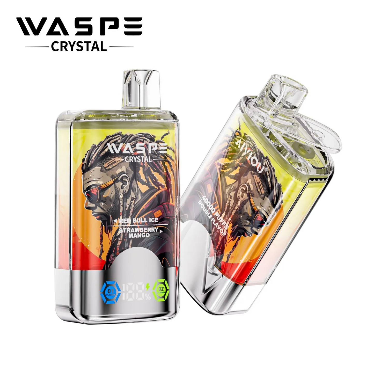 Kit jetable WASPE Crystal 40000 Puffs (double saveur)
