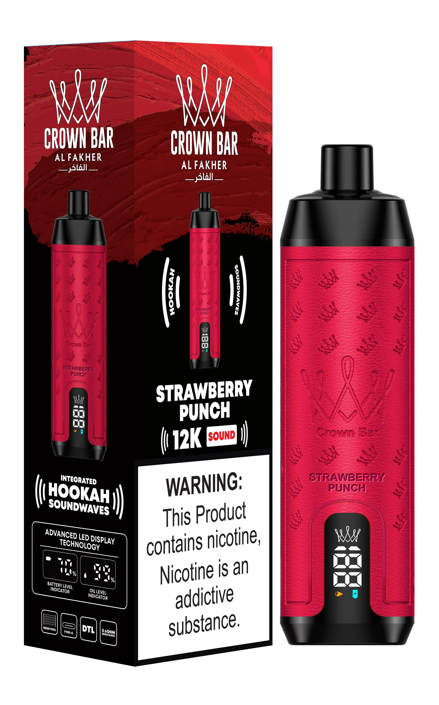 Kit jetable AL Fakher Crown Bar 12000 Bouffées Shisha Hookah
